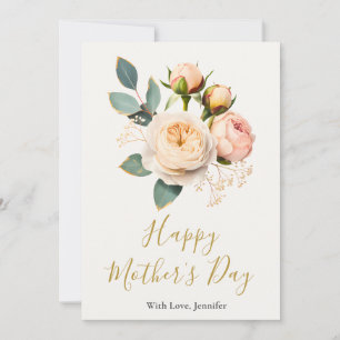 Elegant morsdagshälsningskort med blommor kort