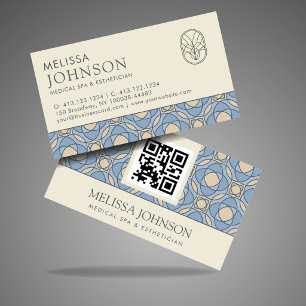 Elegant Mosaic Medical Spa & Estetiker QR-kort Visitkort