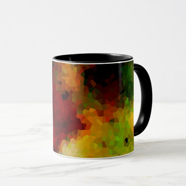 Elegant, mosaikmönster, flerfärgad, abstrakt mugg (Framsida höger)