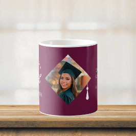 Elegant mössa topp anpassad examensfoto minne kaffemugg