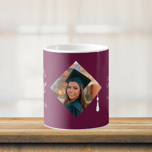 Elegant mössa topp anpassad examensfoto minne kaffemugg