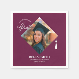 Elegant mössa topp Custom Graduate Foto Minne Pappersservett