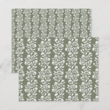 Elegant mossgrön blommig mönster Scrapbookpapper