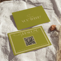 Elegant mossgrön gammal penning lyx QR-kod bröllop