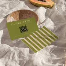 Elegant mossingrön gammal peng QR-kod bröllop