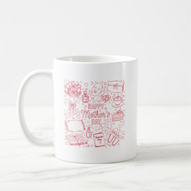 Elegant Mother’s Day Artwork Kaffemugg (Vänster)