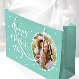 Elegant Mother's Day Custom Photos Mint White