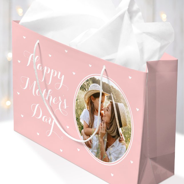 Elegant Mother's Day Custom Photos Pink White (Skapare uppladdad)