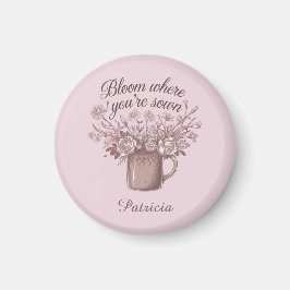 Elegant Motiv Rosa Blommigt Magnet