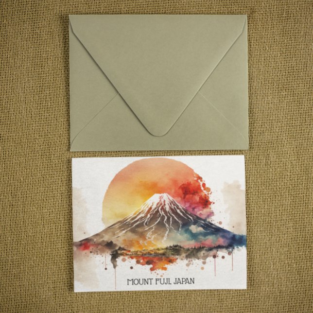 Elegant Mount Fuji Japan Painting Vykort (mount fuji japan painting postcard)