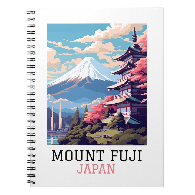 Elegant Mount Fuji Japan Travel Art Anteckningsbok (Framsidan)
