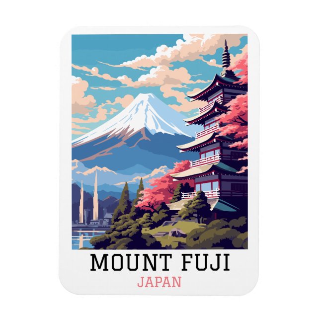 Elegant Mount Fuji Japan Travel Art Magnet (Vertikal)