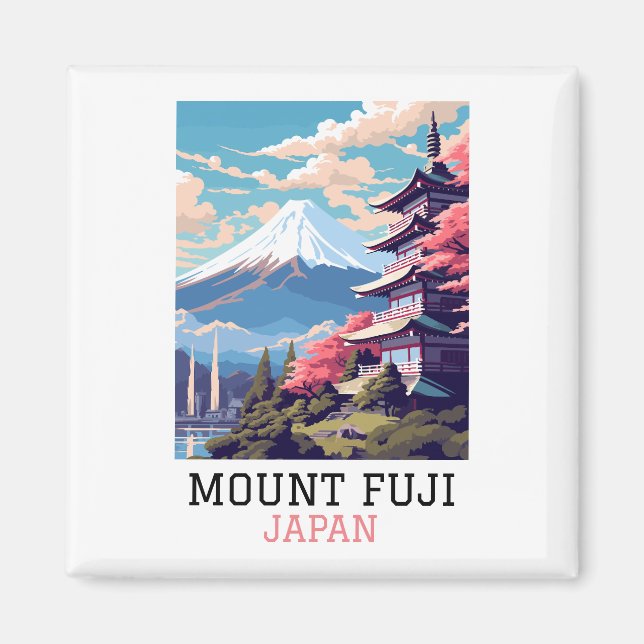 Elegant Mount Fuji Japan Travel Art Magnet (Framsidan)
