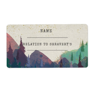 Elegant Mountain Bröllop Guest Namn bricka Fraktsedel