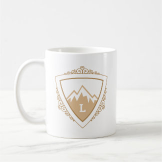 Elegant Mountain Crest Monogram Kaffemugg