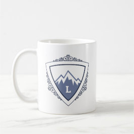 Elegant Mountain Crest Monogram Kaffemugg