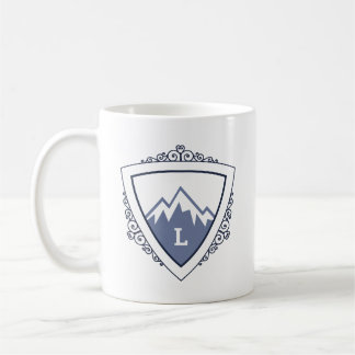Elegant Mountain Crest Monogram Kaffemugg