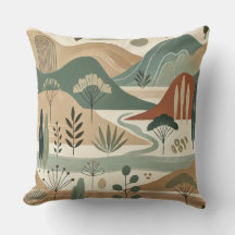 Elegant Mountain Ligcape Pillow - Earthy Tones