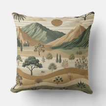 Elegant Mountain Ligcape Pillow - Earthy Tones N