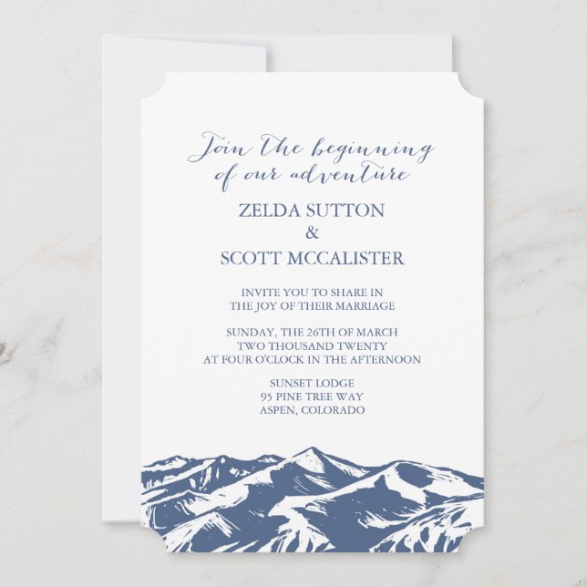 Elegant Mountain Wedding-inbjudan Inbjudningar (Framsida)