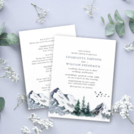 Elegant Mountains Forest Bröllop all i ett Inbjudningar