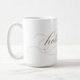Elegant Mourour Script Glad helg Guld Kaffemugg