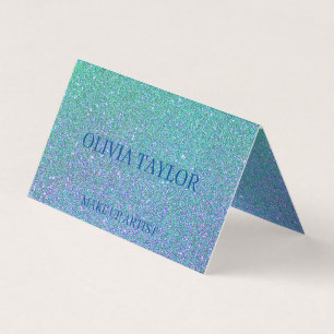 Elegant mousserande baby blue glitter visitkort