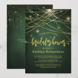 Elegant mousserande Guld String Ljus Möhippa Inbjudningar