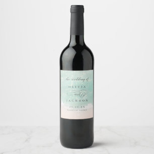 Elegant mousserande havsstrandbröllop vinflaska etikett