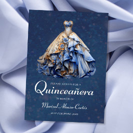 Elegant mousserande Quinceanera-klänning Inbjudningar