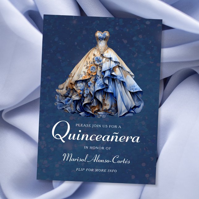 Elegant mousserande Quinceanera-klänning Inbjudningar (Skapare uppladdad)