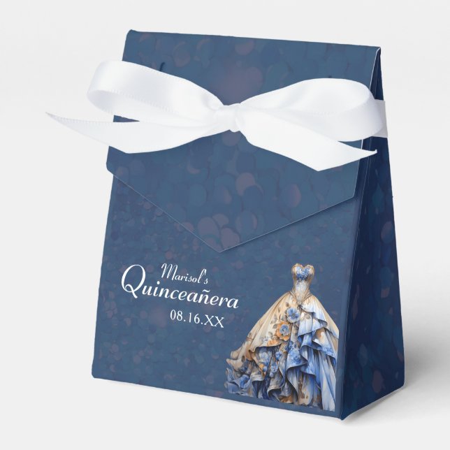 Elegant mousserande Quinceanera-klänning Presentaskar (Framsidan Sidan)