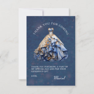 Elegant mousserande Quinceanera-klänning Tack Kort