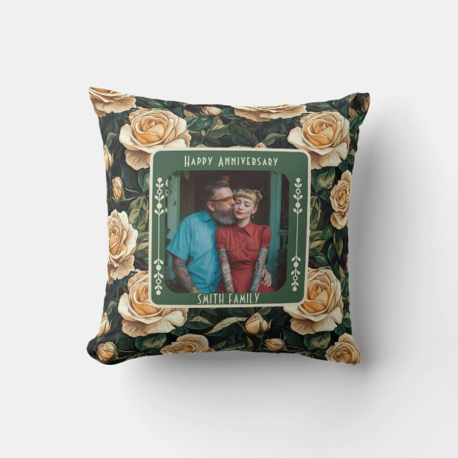 Elegant Mr And Mrs 3Th Anniversary Throw Pillow  Kudde (Framsida)
