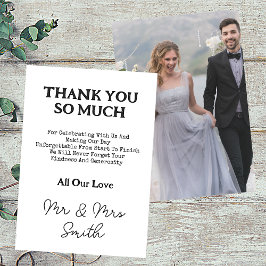 Elegant Mr & Mrs Bröllop Photo Tack Kort