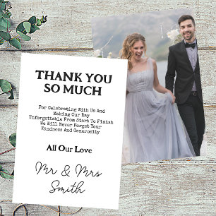 Elegant Mr & Mrs Bröllop Photo Tack Kort