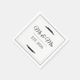 Elegant Mr & Mrs Wedding Modern Minimalist Favor Pappersservett
