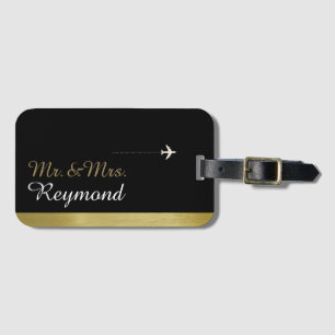 elegant Mr. Och Mrs.-pars resesvart Bagagebricka