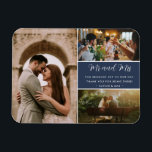 Elegant Mr och Mrs Tack Photo Collage Magnet<br><div class="desc">Elegant bröllop Mr. och mrs Design bröllop tackar er magneter med tre av era favoritfoton från bröllop. Visa din familj och dina vänner din uppskattning för att du är en del av din bröllop firande med en av dessa vackra keepsakes.</div>