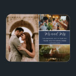 Elegant Mr och Mrs Tack Photo Collage Magnet<br><div class="desc">Elegant bröllop Mr. och mrs Design bröllop tackar er magneter med tre av era favoritfoton från bröllop. Visa din familj och dina vänner din uppskattning för att du är en del av din bröllop firande med en av dessa vackra keepsakes.</div>