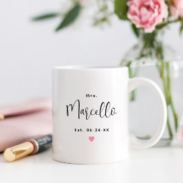 Elegant Mrs Script Bröllopsmonogram Kaffemugg