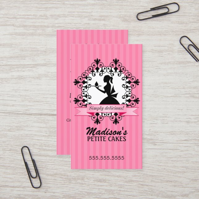 Elegant muffin visitkort (Fram/Back In Situ)