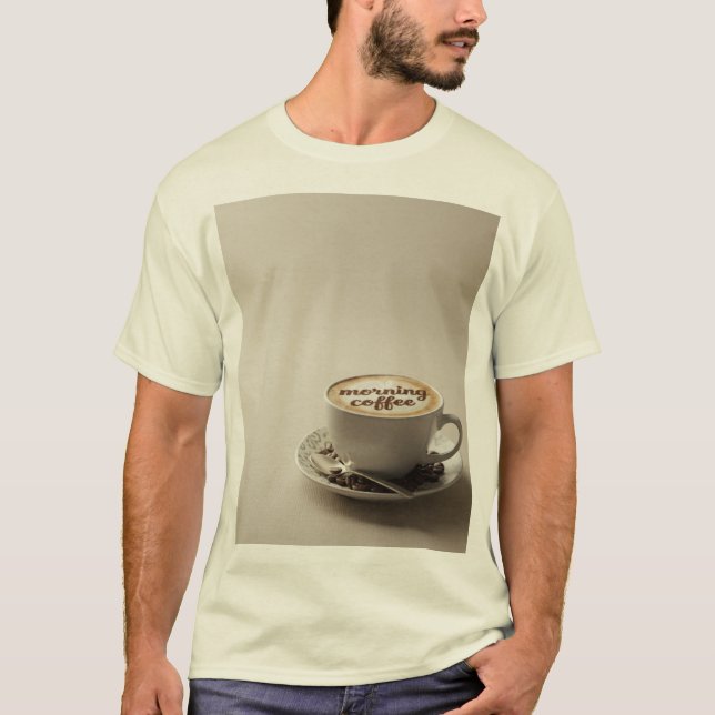 (Élégant) : Mug « Morning Coffee » Latte Art – Des T Shirt (Framsida)