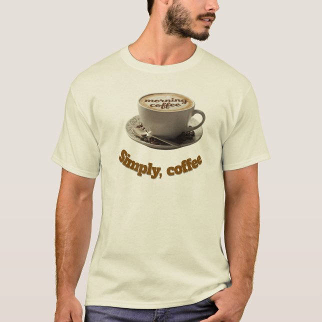 (Élégant) : Mug « Morning Coffee » Latte Art – Mor T Shirt (Framsida)