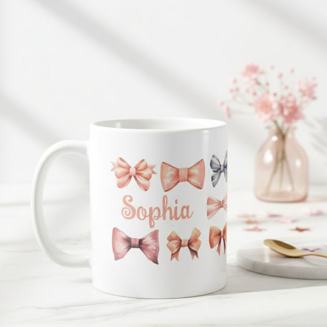 Elegant Mug with Romantic Bows - Personalized Gift Kaffemugg (Skapare uppladdad)