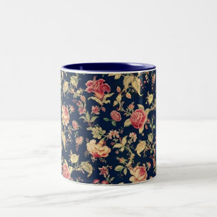 Elegant mugg för vintageblommigtro
