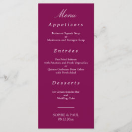 Elegant Mulberry Bröllop Menu Meny