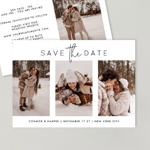 Elegant Multi Black White Text 4 Photo Spara Datumet