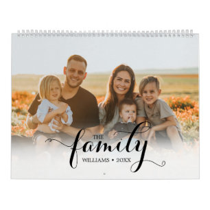 Elegant Multi Photo Anpassningsbar Script Family M Kalender