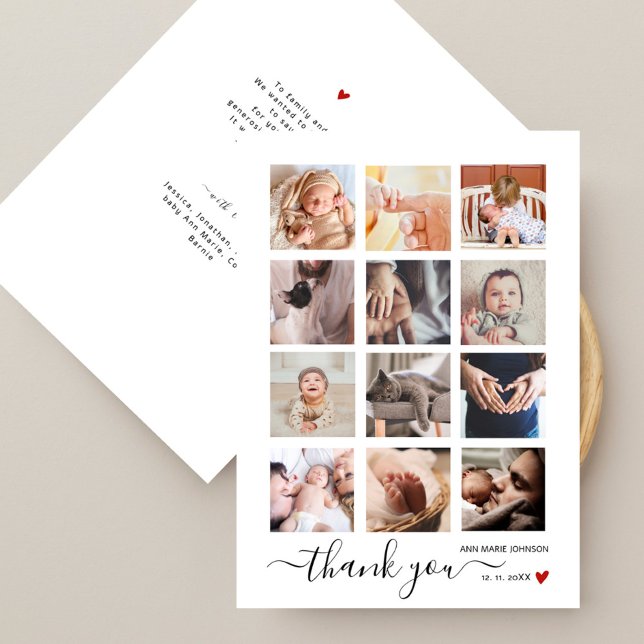 Elegant multibilds collage Babyfirande Tack (Skapare uppladdad)